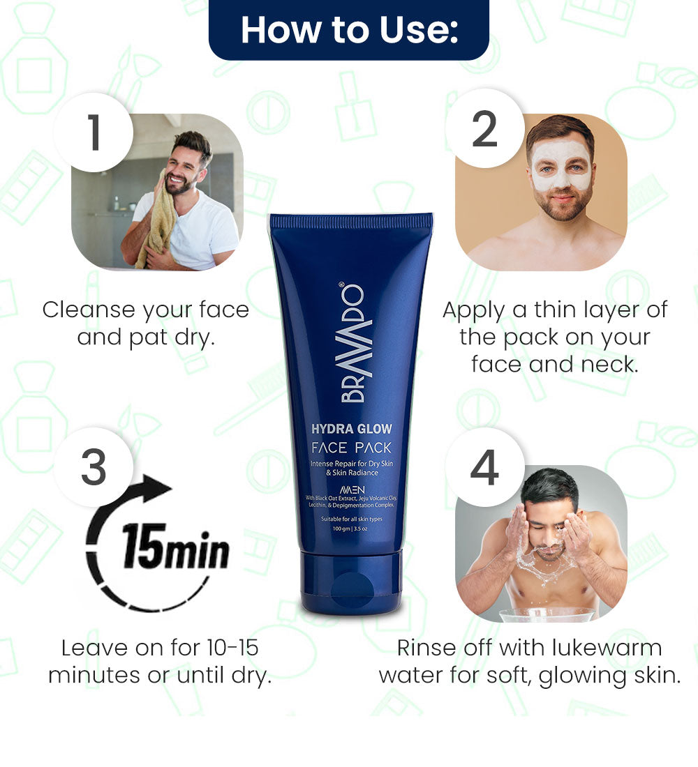 Bravado Hydra glow face pack
