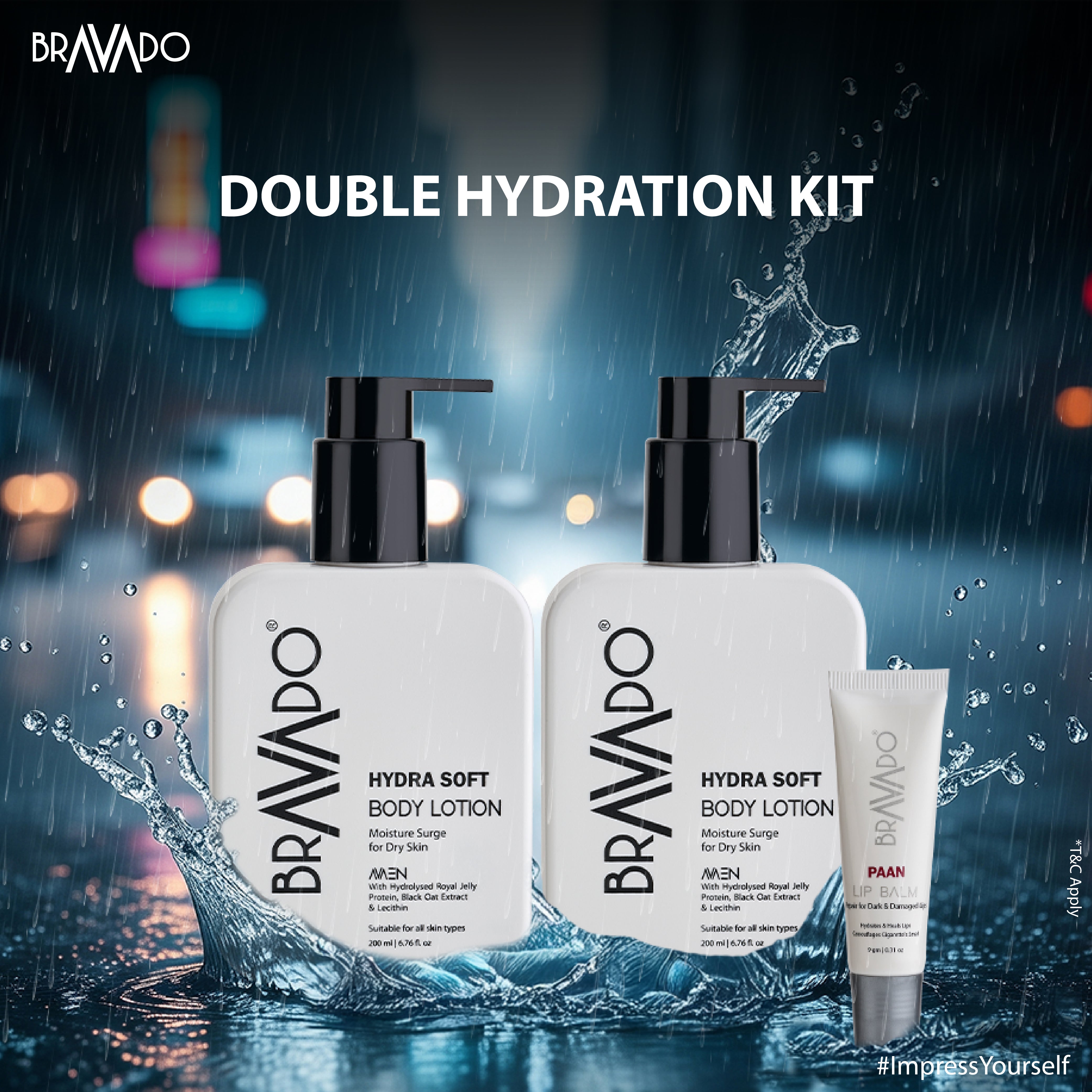 Hydra Soft Body Lotion and Lip Balm side by side product shot